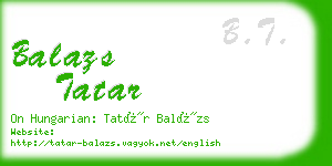 balazs tatar business card